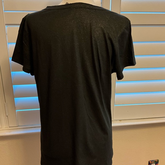 Vintage Liquid Blue Black VNeck With Woman and Rose XL - Picture 4 of 7